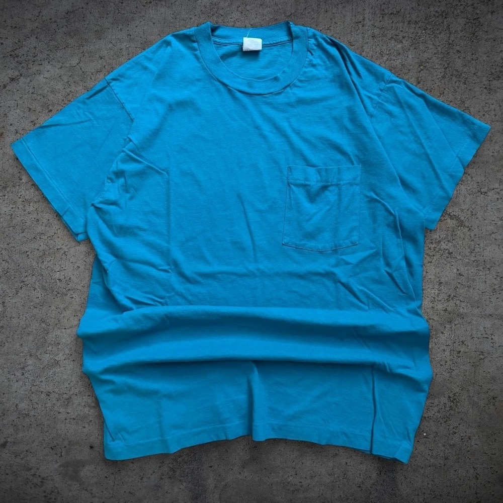 Vintage 90's Fruit Of The Loom Single Stitch Pocket Tee Made In USA Size XL